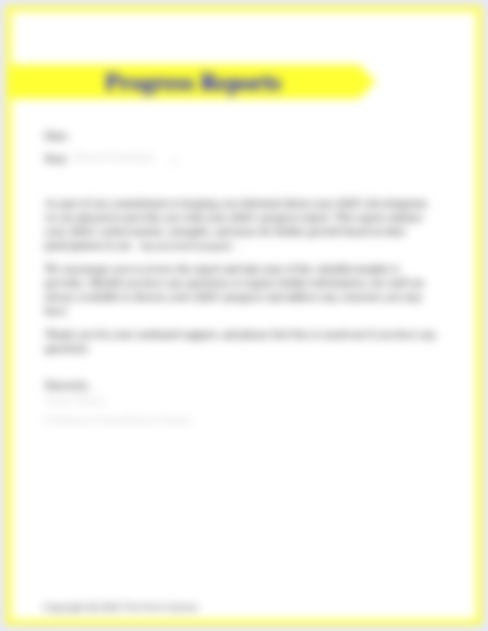 Progress Report Letter - Form Doctor