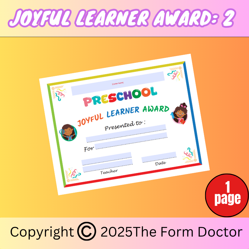 Joyful Learner Award: 2