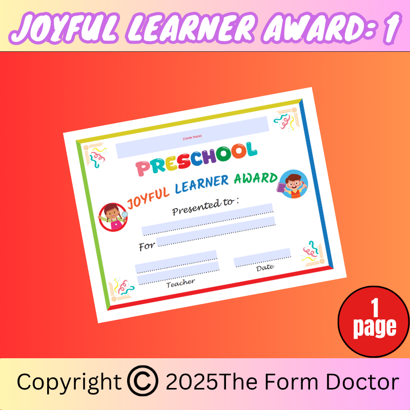 Joyful Learner Award: 1